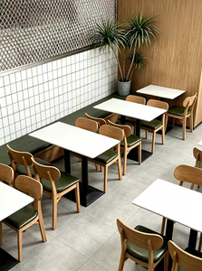 Juegos de Mesas y Sillas de Comedor Comerciales de Estilo Moderno y Minimalista con Tablero de Piedra para Restaurantes, Tiendas de Té con Leche, Hamburgueserías y Bares de Snacks - Product Image 4