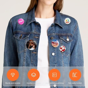 Épingles personnalisées, badges métalliques personnalisés avec <span class=keywords><strong>photo</strong></span>/<span class=keywords><strong>texte</strong></span>/logo, épingles pour sacs à dos, mariages, anniversaires - Product Image 4
