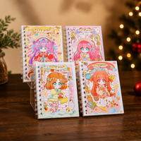 Carnet de notes A7 mini en spirale, mignon, à motifs de dessins animés, ligné, format poche, 80 feuilles, 80 g/m², papeterie Kawaii pour enfants, étudiants et école