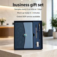 Carnet d'affaires élégant en cuir PU avec stylo et clé USB, coffret cadeau de bienvenue pour le Nouvel An