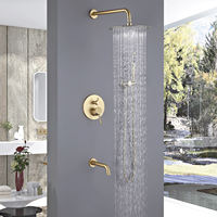 Ensemble de douche électrique thermostatique intelligent moderne noir mat à poignée unique, avec robinet de douche double effet pluie en laiton, barre coulissante et valve en céramique