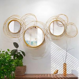 107x53 dropshipping 2025 nhà sang trọng treo tường nhân đôi trang trí vàng kim loại Thủ công mỹ nghệ phòng nghệ thuật trang trí nhà chất lượng cao - Product Image 4