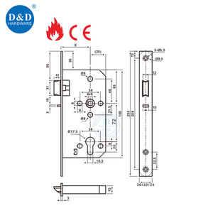 Con clasificación de Fuego cerradura de puerta de seguridad cerradura de mortaja Para EL mercado europeo cerradura de 12209 cerradura de acero - Product Image 6
