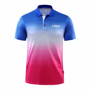 Unisex couple polo shirt sublimated t badminton polo shirt 100% polyester custom running sports polo shirt