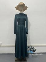 Robe de fête musulmane pour femmes, abaya en satin, kaftan marocain à lacets, robe longue islamique de Dubaï, robe arabe pour le Ramadan