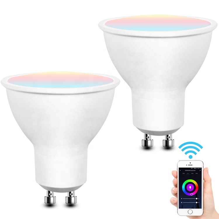 Amazon Hot Sale Factory OEM 5W GU10 WiFi Smart LED Light Bulb Compatible With Alexa and Google