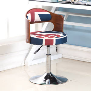 เก้าอี้บาร์ทรงกลมพนักพิงหนังสำหรับร้านกาแฟ ร้านอาหาร หรูหราสไตล์วินเทจ โครงไม้ - Product Image 5