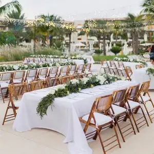 เก้าอี้หวายสานสีธรรมชาติสำหรับงานปาร์ตี้โรงแรม,เก้าอี้พับได้สำหรับงานเลี้ยงอาหารไม้ไผ่กลางแจ้งสวนสำหรับงานแต่งงาน