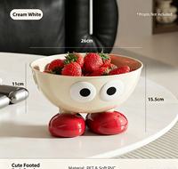 En stock, Bol décoratif mignon en forme d'œil de dessin animé, pour fruits, collations et bonbons, pour la cuisine, le salon et la maison