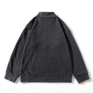 H3012 venta al por mayor Dropshipping Unisex cuello alto de gran tamaño Color sólido cremallera pulóver sudadera hombres - Product Image 4