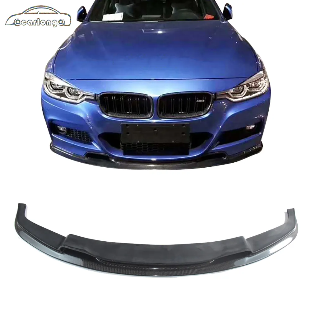 Lèvre de pare-chocs de séparateur avant en Fiber de carbone de Style V pour Bmw série 3 F30 F35 M-Tech 2012-2019 Kits de carrosserie pièces d'accessoires extérieurs