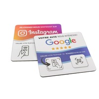 Autocollant de carte de visite en PVC imperméable, résistant aux intempéries, réutilisable, avec puce RFID, code QR, NTAG213/215/216 NFC ISO 14443A