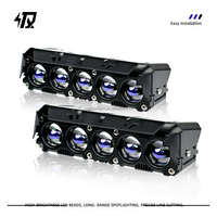 Polestarlight JX-DL5, phare avant à LED pour moto avec 5 lentilles, boîtier métallique, support de montage, 120W, 12V-80V, pour éclairage auxiliaire