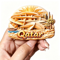 Aimants de réfrigérateur 3D en résine Asie Qatar, souvenir touristique, autocollant de réfrigérateur, cadeau artisanal, décoration