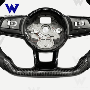 พวงมาลัยหุ้มหนังแบบมีรูพรุนทำจากคาร์บอนไฟเบอร์สำหรับ <span class=keywords><strong>Volkswagen</strong></span> สามารถใช้ได้กับโปโลกอล์ฟรุ่น Passat - Product Image 4