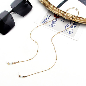 Cadena para Gafas de Acero Inoxidable con Cuentas |   Correa Delgada para Gafas con Diseño de Cadena de Serpiente para Hombres y Mujeres |   Soporte de Silicona Antideslizante con Anilla - Product Image 4