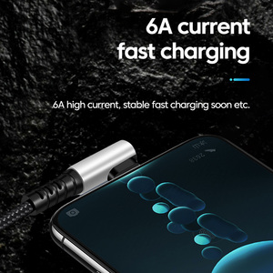<span class=keywords><strong>Cable</strong></span> <span class=keywords><strong>USB</strong></span> Tipo C a Tipo C de 90 Grados, 6A 66W, Carga Rápida, 25CM 50CM, <span class=keywords><strong>Cable</strong></span> <span class=keywords><strong>USB</strong></span> C para Banco de Energía, para iPhone, Huawei, Xiaomi - Product Image 3