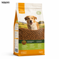 YOUYI Sachet d'emballage pour aliments pour chiens avec fenêtre transparente, anti-perforation, refermable à fermeture éclair, pochette autoportante, logo personnalisé