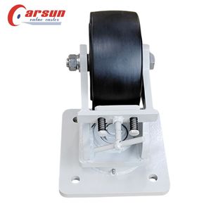 Roulettes industrielles ultra résistantes en nylon MC de 8 pouces avec frein pivotant, roulettes à plaque de 200 mm, construction en acier, roulement à billes OEM - Product Image 2