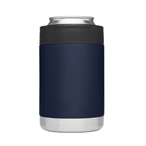定制标志375毫升啤酒罐冷却器双壁绝缘不锈钢粗短可乐啤酒罐冷却器澳大利亚罐