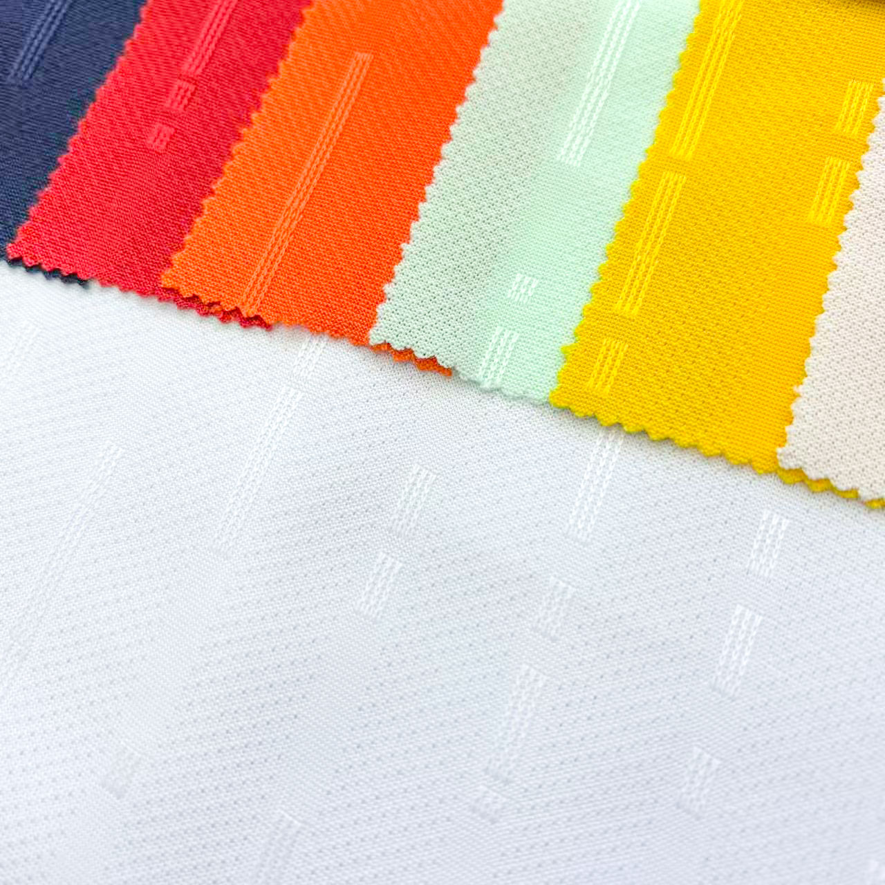 Quick Dry Textile Breathable Jacquard Fabric Jersey Polyester White Knitted Solids Fabric for Activewear Sportswear