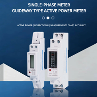 Meter Listrik Pintar Digital LCD Satu Fasa 1P, Analisa kWh, 5(60)A 50Hz Watt, DIN Rail, Meter Energi