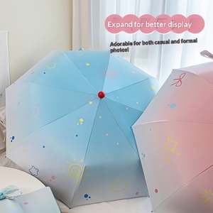 Three-fold Cartoon Red Nose Black Rubber Sunscreen Rain <b>Umbrella</b> for Female Manufacturers Spot Wholesale Printing - Product Image 5