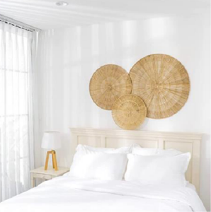 3 Sets Salon Chambre à coucher Naturel Tissé à la Main Seagrass Plat Rond Paniers Muraux Plaques <span class=keywords><strong>Osier</strong></span> Décoration <span class=keywords><strong>Murale</strong></span> - Product Image 5