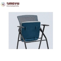 Chaise d'entraînement scolaire ergonomique moderne avec siège rembourré, empilable, base statique en acier pour salle de classe, salle de conférence, salle de séminaire, bureau