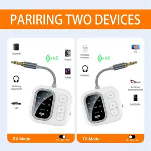 Adaptateur audio sans fil 2 In1BT Émetteur-récepteur Lossless HD Sound AUX Play RX/TX avec adaptateur d'avion pour voiture/maison/avion - Product Image 6