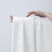 Parure de lit de luxe en coton égyptien 80S, rayures satinées de 3 cm, drap doux et respirant pour hôtels de prestige