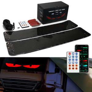 Pantalla LED para Parabrisas de <span class=keywords><strong>Coche</strong></span> 2 en 1 Ojos de Diablo 64*20 96*20 con Control por App y Remoto Pantalla Decorativa DIY <span class=keywords><strong>Luz</strong></span> Indicadora Ojos Animados - Product Image 1