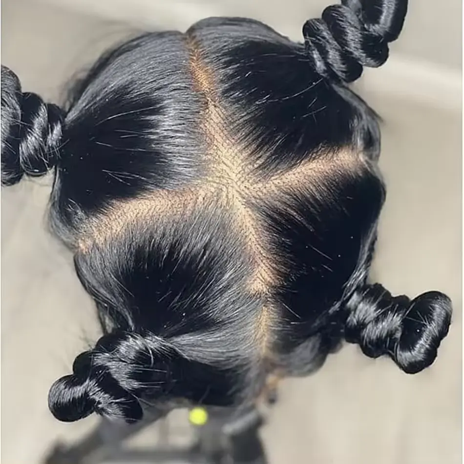 شعر مستعار 8 بوصة طبيعي أسود مستقيم كيرل كينكي و Yaki Cornrow بدون ربط بالعقد للنساء السمراوات دانتيل كامل للضفيرة