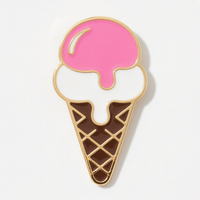 Épingles en métal de crème glacée personnalisées | Badges de revers en émail de dessert Kawaii pour la décoration