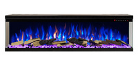 Cheminée électrique rectangulaire de 60 pouces, de qualité luxueuse, électro décorative, effet 3D, grande taille, pour appartement