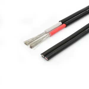 XLPE kabel surya PV 12AWG, kabel surya PV 12AWG Dual Core 50A hitam merah tahan UV