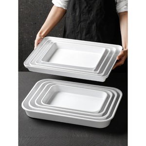 Bền Và Không Thể Phá Vỡ <span class=keywords><strong>Melamine</strong></span> Đồ Ăn Tấm Nhựa Hiện Đại Biểu Tượng Tùy Chỉnh Đảng Nhà Máy Hình Chữ Nhật Bộ Đồ Ăn Màu Trắng - Product Image 1