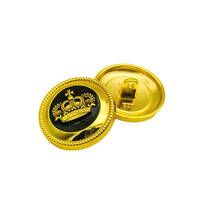 Kancing Logam Enamel Logo Mahkota Kustom, Kancing Emas Berbahan Zinc Alloy untuk Jas dan Pakaian
