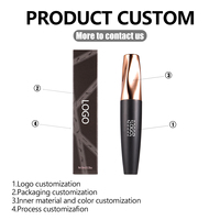 Mascara Volumisant et Allongeant 5D Imperméable à l'Eau avec Logo Personnalisé pour Marque Privée, Maquillage Longue Durée Anti-Bavures pour Extension de Cils