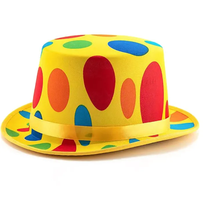 Haiwin parti ucuz Polka Dot komik palyaço silindir şapka karnaval cadılar bayramı partisi