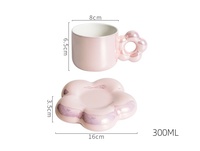 Ensemble de tasses à café en céramique de luxe en forme de fleur tasse à café nordique soucoupes tasses à thé et soucoupe en surface perlée coffret cadeau