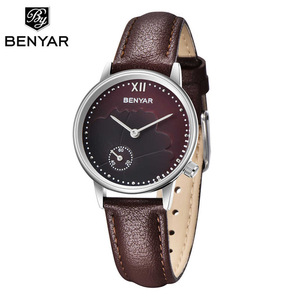 Benyar นาฬิกา5158สำหรับผู้หญิง, นาฬิกาควอตซ์ลำลองขนาดเล็กเรียบง่ายดู<span class=keywords><strong>สด</strong></span>ชื่นกันน้ำนาฬิกาผู้หญิงหรูหรา - Product Image 3