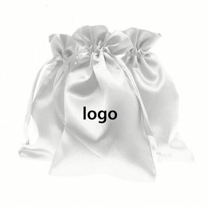 Wholesale Candy Jewelry <b>Dice</b> Collection Wedding Gift Baby Shower Decoration White Satin Drawstring <b>Bags</b> - Product Image 1