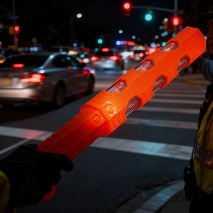 ハンドル2200mAhタイプC充電式LED道路安全警告バトンライトトップLED防水交通ポータブル警告バトン - Product Image 1
