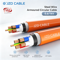JZD OEM/ODM X-90 XLPE PVC-Mantel SAA 4C+Erde Photovoltaik-Kabel 0,6/1kV 4C+E SWA Stahldrahtarmiertes Stromkabel