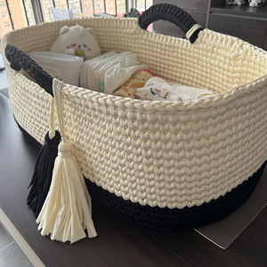 Cesta de algodón con cuerda <span class=keywords><strong>para</strong></span> cambiar pañales, regalo personalizado <span class=keywords><strong>para</strong></span> recién <span class=keywords><strong>nacido</strong></span> - Product Image 4