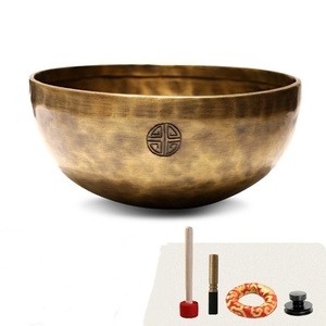 Bol chantant népalais martelé à la main en cuivre pleine lune, pour la vibration sonore, le yoga, la méditation, la pleine conscience et la guérison - Product Image 6