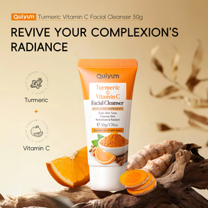 QUIYUM Private Label <b>Face</b> Washing Vitamin C Organic Moisturizing Clean <b>Face</b> Wash Turmeric Facial Cleanser - Product Image 2