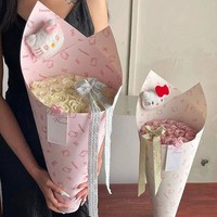 Kertas Kraft Hari Valentine Cina untuk Membungkus Buket Es Krim Mawar Perlengkapan Bunga DIY Penggunaan Industri Bunga