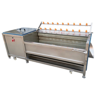 Commercial électrique fruits légumes pomme de terre ail gingembre brosse lavage Peeling polissage nettoyage nettoyant laveuse éplucheur Machine